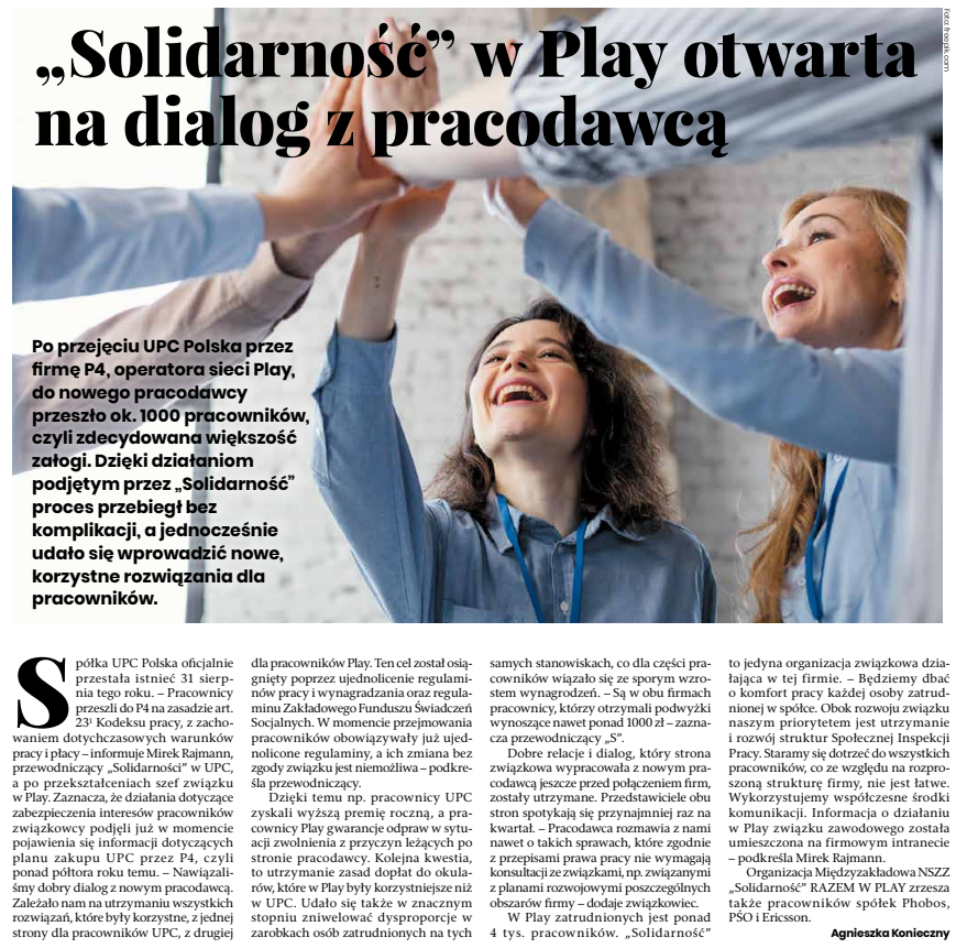 „Solidarność” w Play otwarta na dialog z pracodawcą